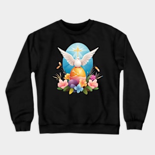 Easter Dove with a Cross  Easter eggs / Easter Gifts Crewneck Sweatshirt